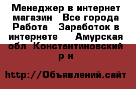 Менеджер в интернет-магазин - Все города Работа » Заработок в интернете   . Амурская обл.,Константиновский р-н